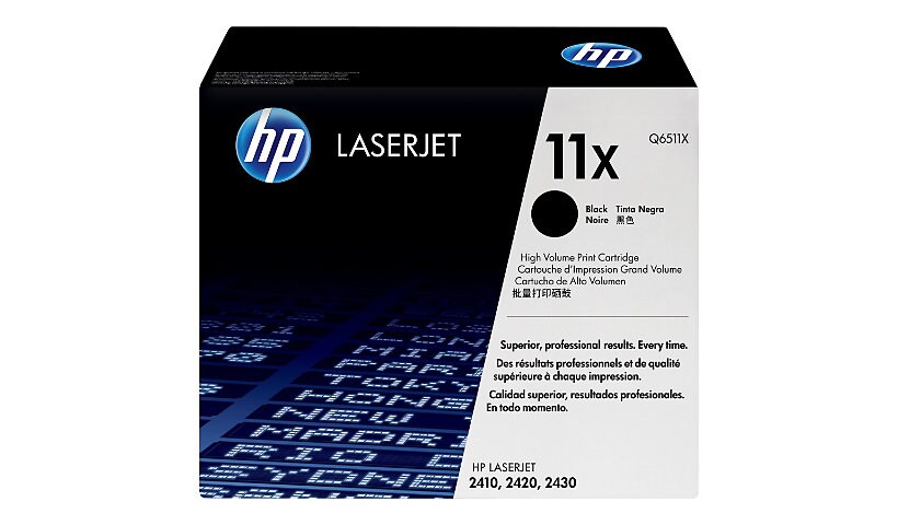 HP 11X (Q6511X) Original Laser Toner Cartridge - Single Pack - Black - 1 Each