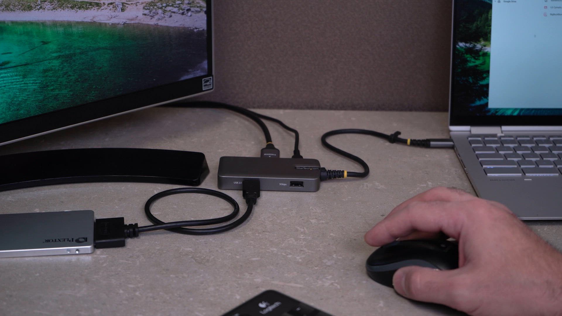 Thumbnail 1 of 1 for StarTech.com USB-C Multiport Adapter, 4K 60Hz HDMI, 3-Port 5Gbps USB 3.0 Hub, 100W PD Pass-Through, USB Type-C Mini Dock