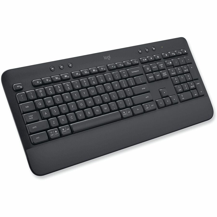 Thumbnail 3 of 10 for Logitech Signature K650 Comfort Full-Size Wireless Keyboard with Wrist Rest, BLE Bluetooth or Logi Bolt, Graphite
