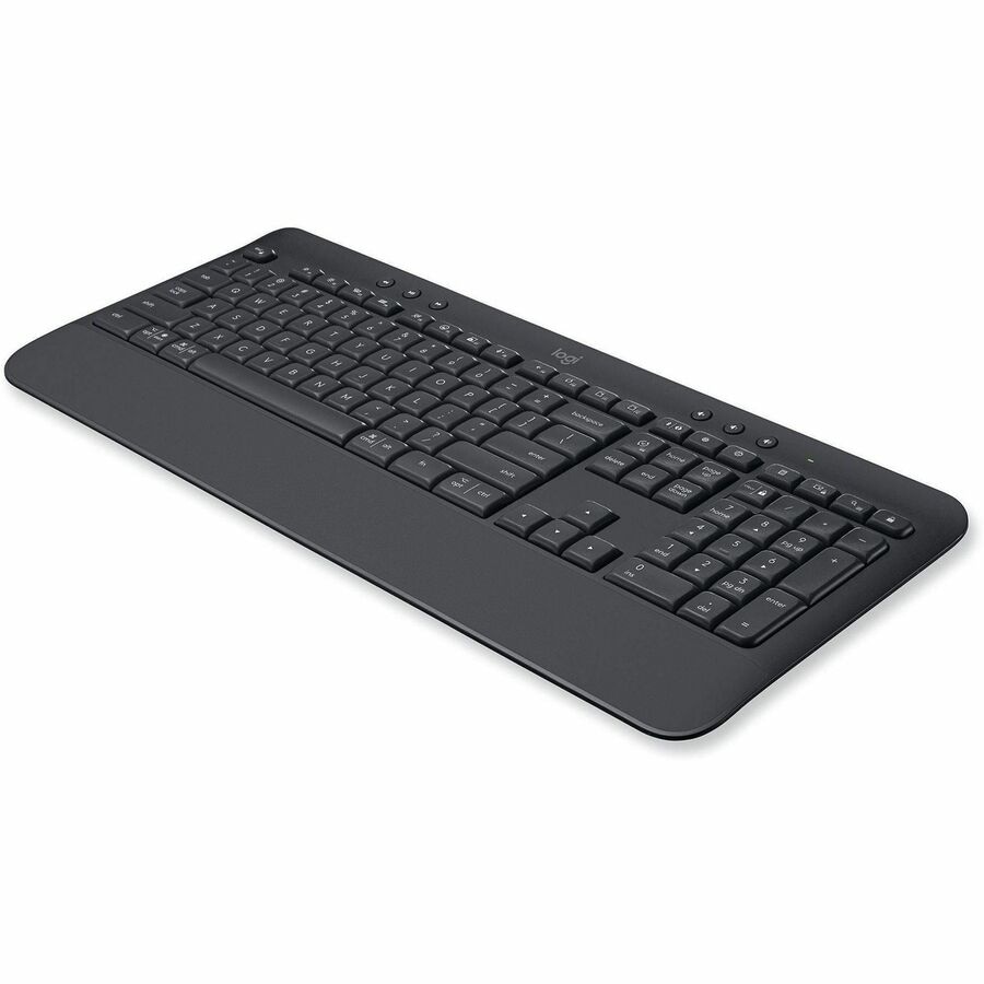 Thumbnail 4 of 10 for Logitech Signature K650 Comfort Full-Size Wireless Keyboard with Wrist Rest, BLE Bluetooth or Logi Bolt, Graphite