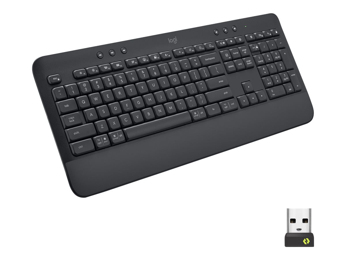 Logitech Signature K650 Comfort Full-Size Wireless Keyboard with Wrist Rest, Graphite - keyboard - graphite