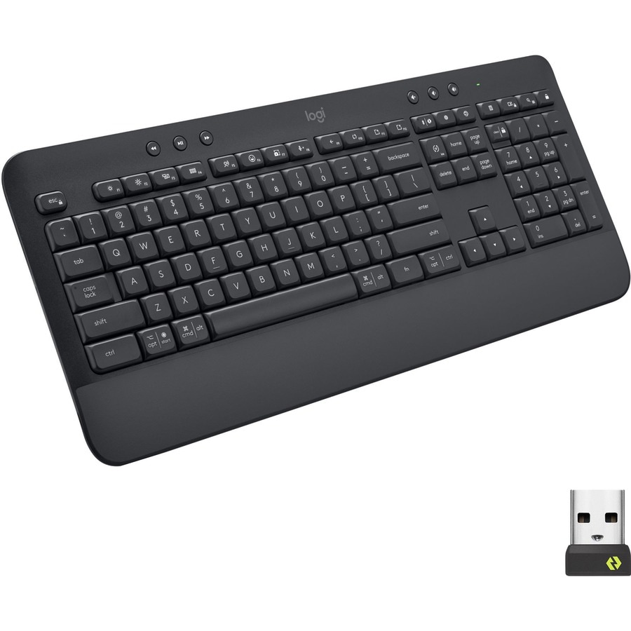 Logitech Signature K650 Comfort Full-Size Wireless Keyboard with Wrist Rest, Graphite - clavier - graphite