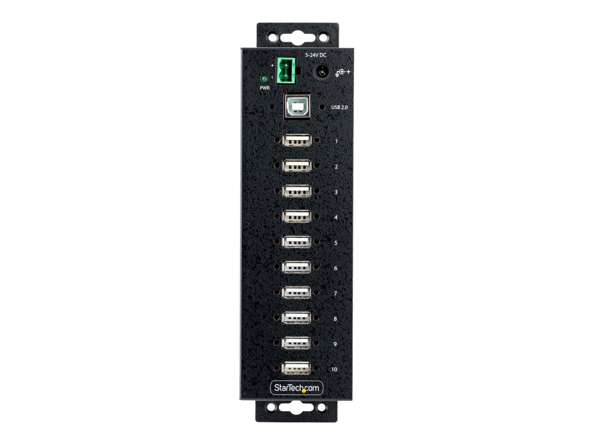 StarTech.com 10-Port Industrial USB 2.0 HUB, Rugged USB Hub w/ESD Level 4 P