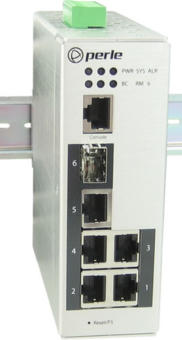 Perle 6-Port 5x10/100/1000Base-T Industrial Managed Ethernet Switch