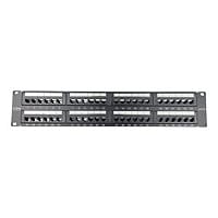 4XEM CAT6A 48 Port Patch Panel for Standard 19" Server Rack - Black