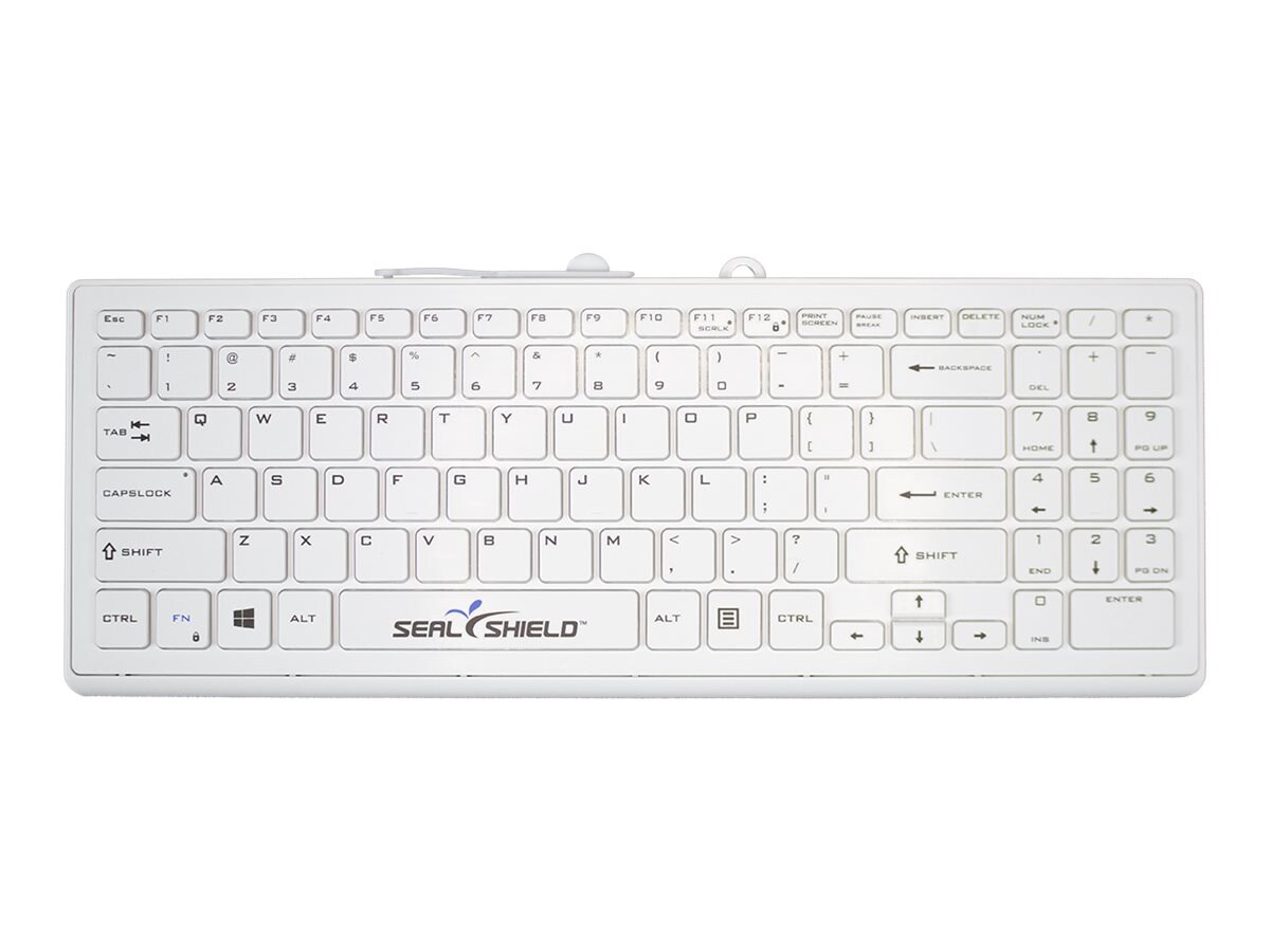 Seal Shield Cleanwipe Pro - keyboard - waterproof - with magnetic card reader - QWERTY - US - white