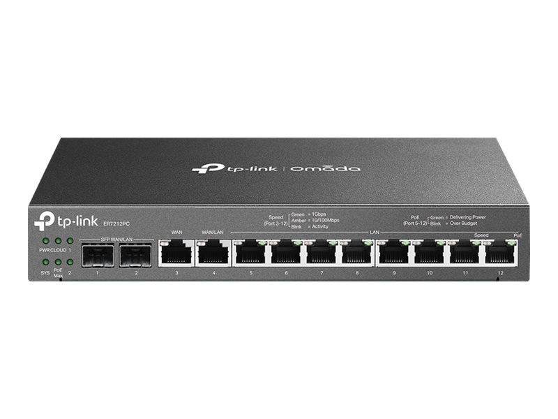 TP-Link ER7212PC - Omada Gigabit VPN Router with PoE+ Ports and Controller Ability - Limited Lifetime Warranty