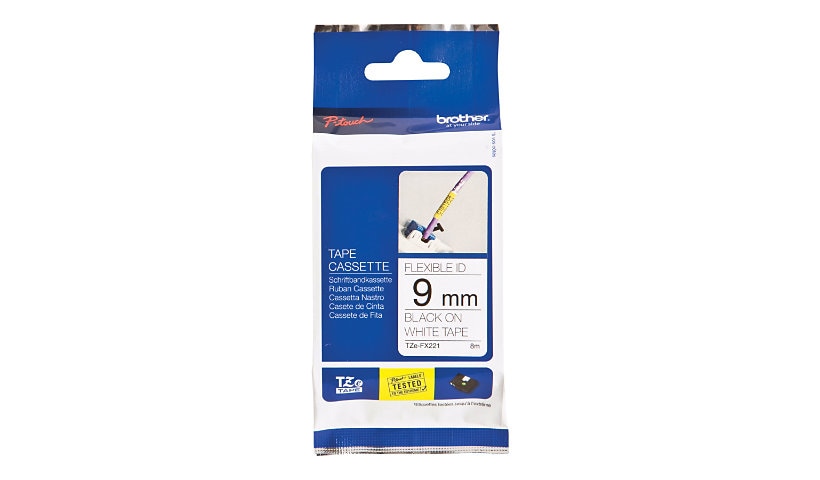 Brother TZe-FX221 - flexible ID tape - 1 cassette(s) - Roll (0.9 cm x 8 m)