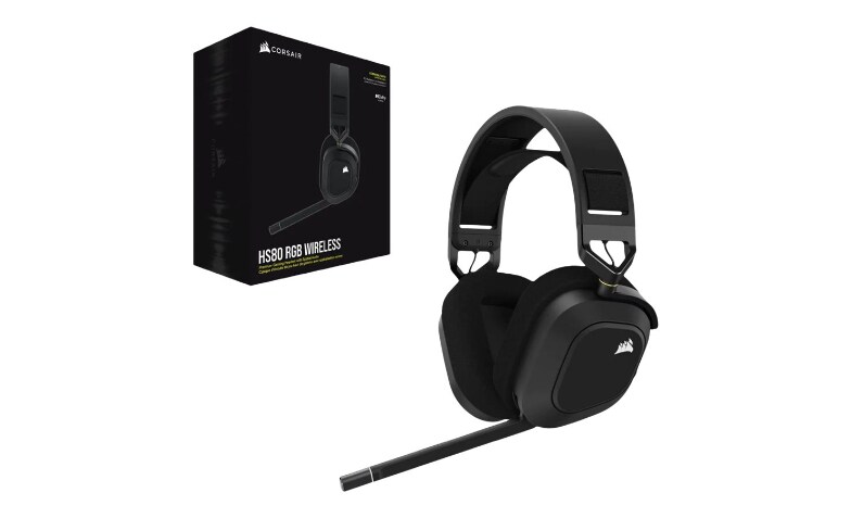 CORSAIR HS80 RGB Wired Gaming Headset for PC Carbon CA-9011237-NA