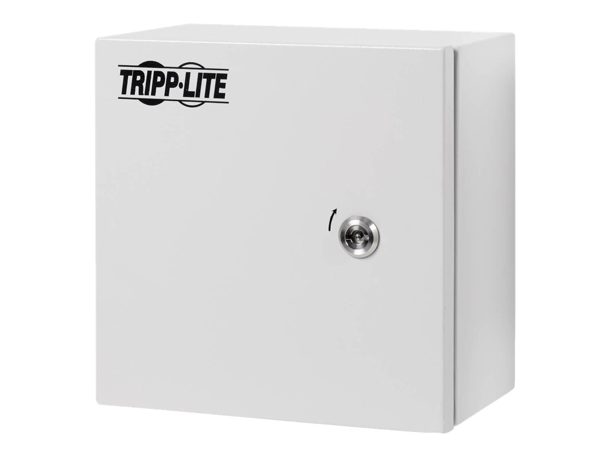 Eaton Tripp Lite Series SmartRack Outdoor Ind. Enclosure w/ Lock NEMA 4 Surface Mount Metal Construction 10x10x6in Gray