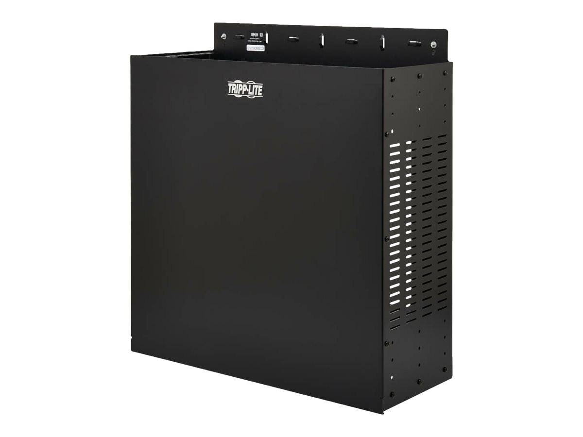 Tripp Lite SmartRack 4U Low-Profile Vertical-Mount Vented Wall-Mount Mini Rack Enclosure, Black - rack enclosure cabinet