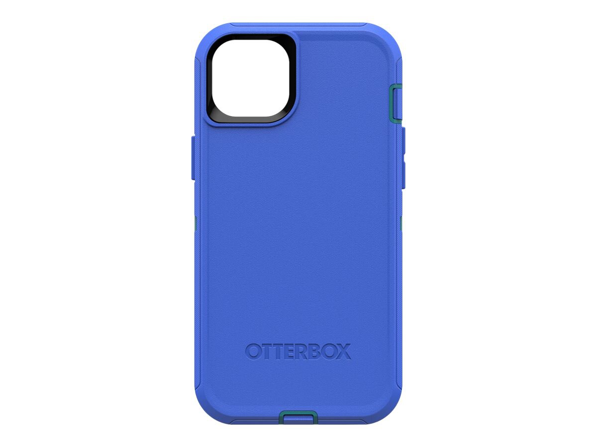 OtterBox Defender Rugged Carrying Case (Holster) Apple iPhone 14 Plus Smartphone - Rain Check (Blue)