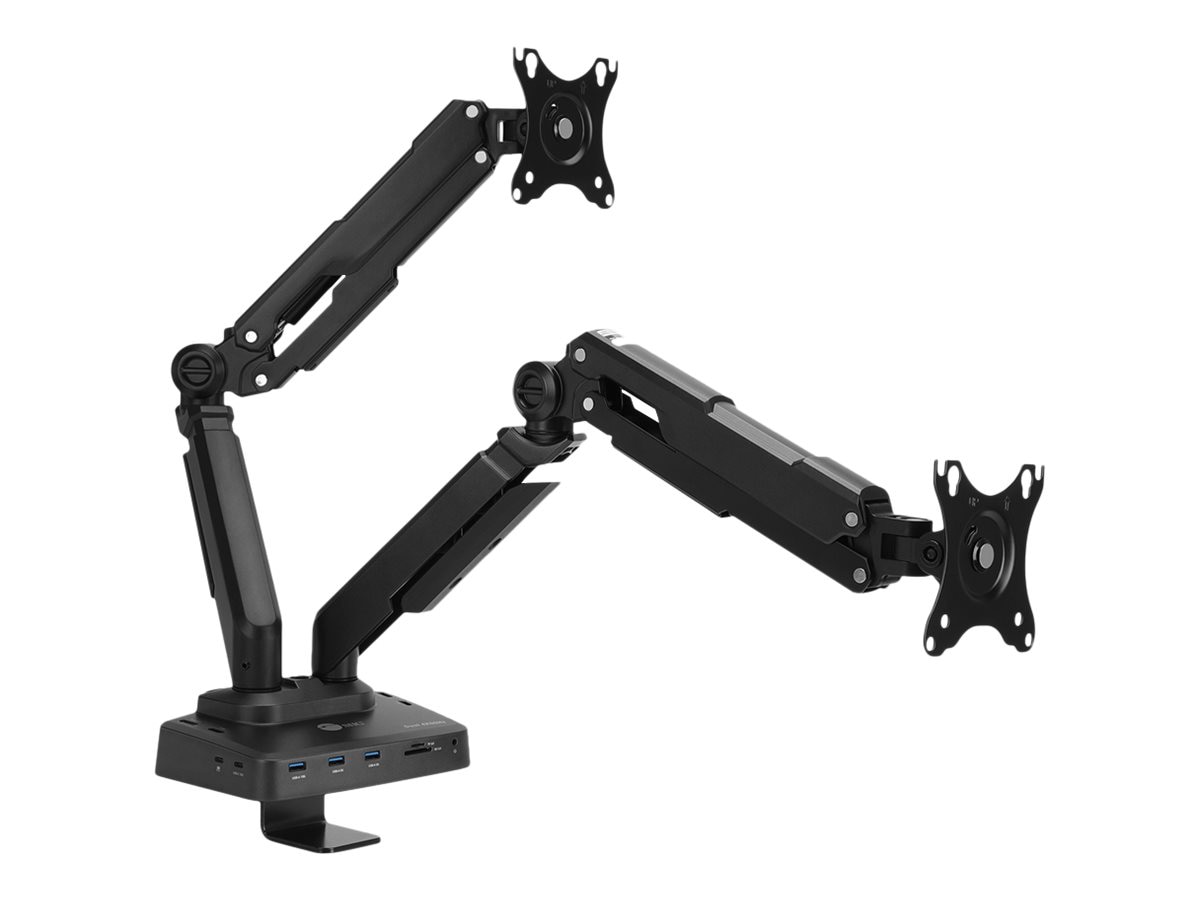 SIIG Dual Gas Spring Monitor Arm Desk Mount with 4K Docking Station & PD -