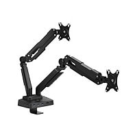 SIIG Dual Gas Spring Monitor Arm Desk Mount with 4K Docking Station & PD - mounting kit - for 2 LCD displays - gray,