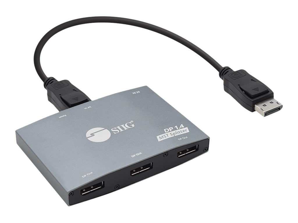 SIIG 1x3 DisplayPort 1.4 to DisplayPort MST Splitter - video/audio splitter - 3 ports - TAA Compliant