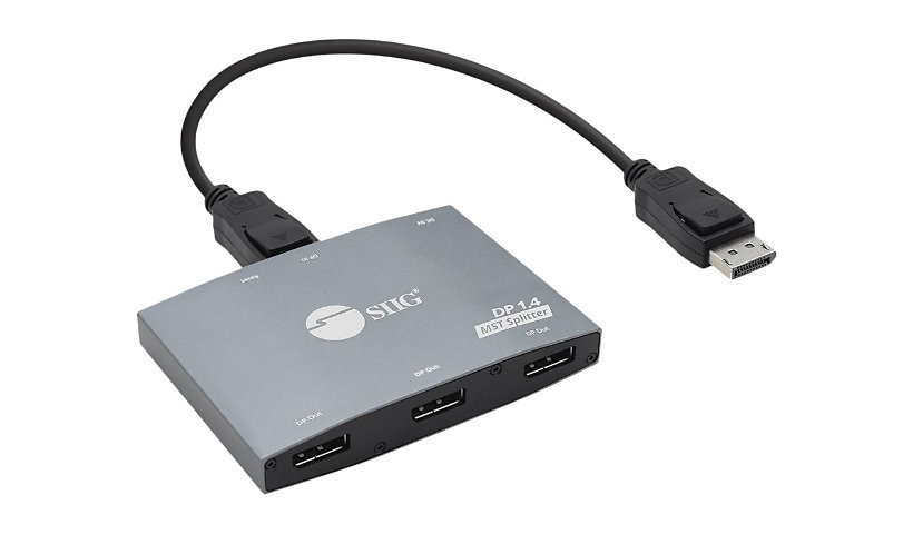 SIIG 1x3 DisplayPort 1.4 to DisplayPort MST Splitter - video/audio splitter - 3 ports - TAA Compliant
