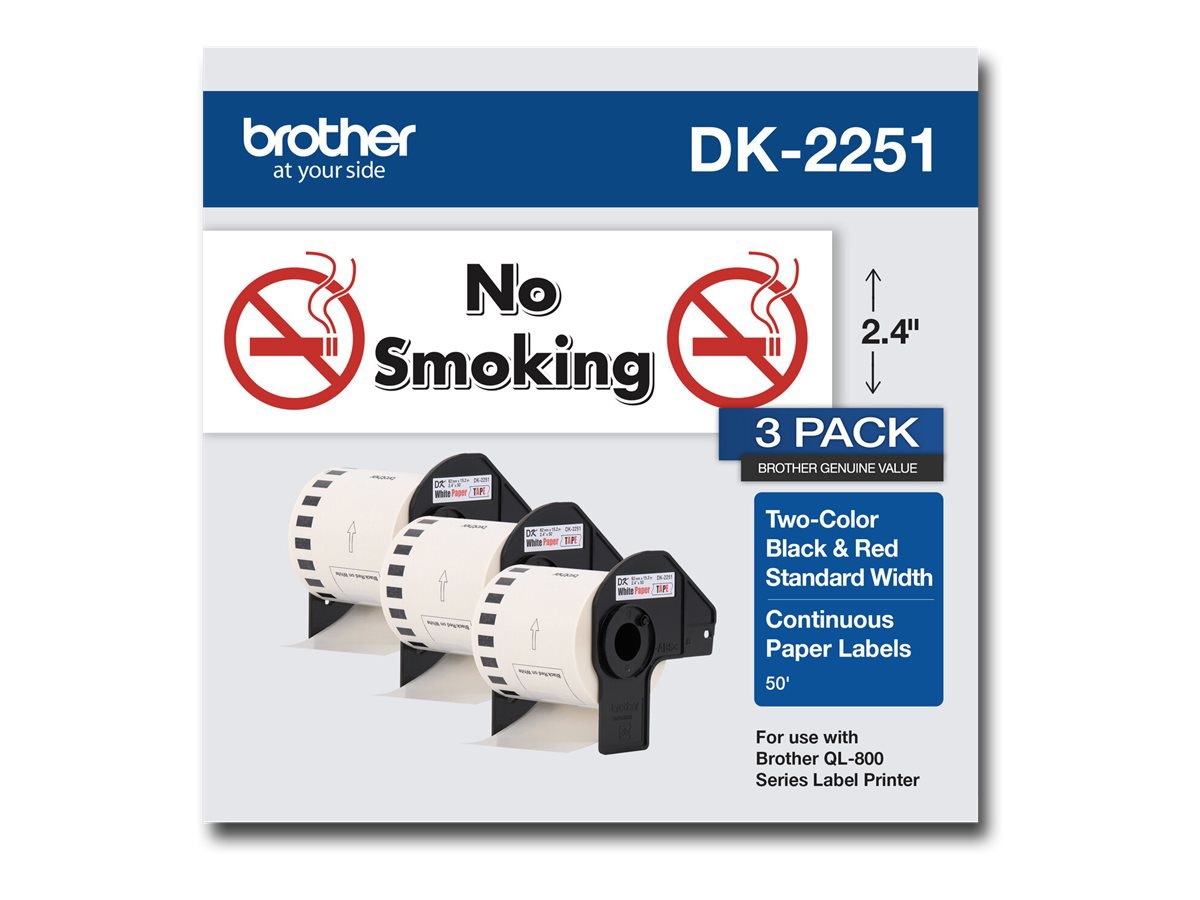 Thumbnail 2 of 6 for Brother DK-2251 - continuous labels - 3 roll(s) -