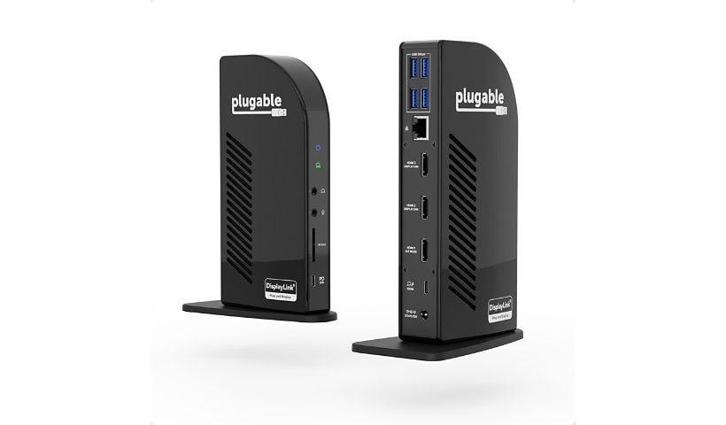 Plugable 13-in-1 USB-C Triple Monitor Docking Station w/ 100W Charging,Windows,Mac,Chrome w/ Thunderbolt 3/4 or USB-C