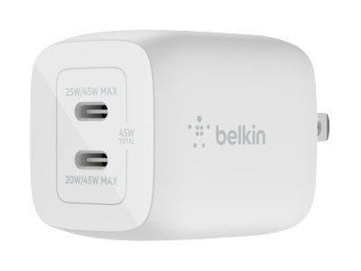 Belkin BoostCharge Pro power adapter - PPS and GaN technology - 2 x USB-C -