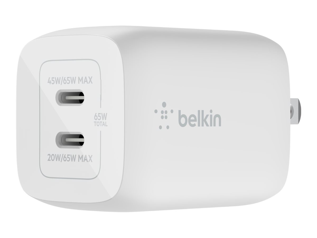 Belkin BoostCharge Pro power adapter - PPS and GaN technology - 2 x USB-C -