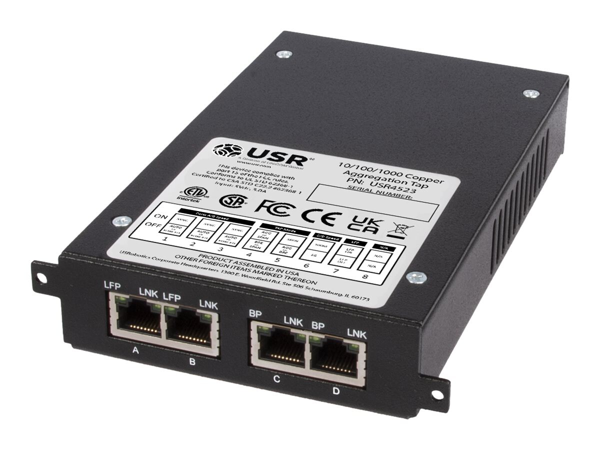 USRobotics Gigabit Ethernet Aggregation TAP - répartiteur de prise de signal - GigE