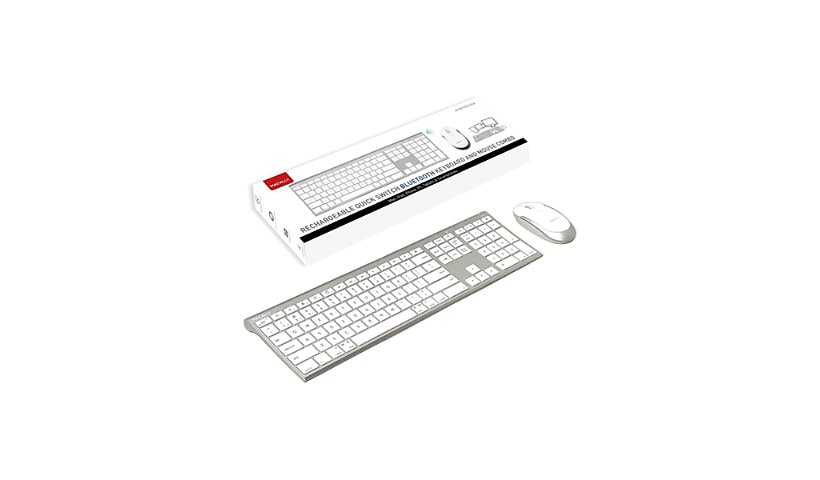 Macally Multi-Device Bluetooth Keyboard and Mouse for MacBook Laptop - Aluminum
