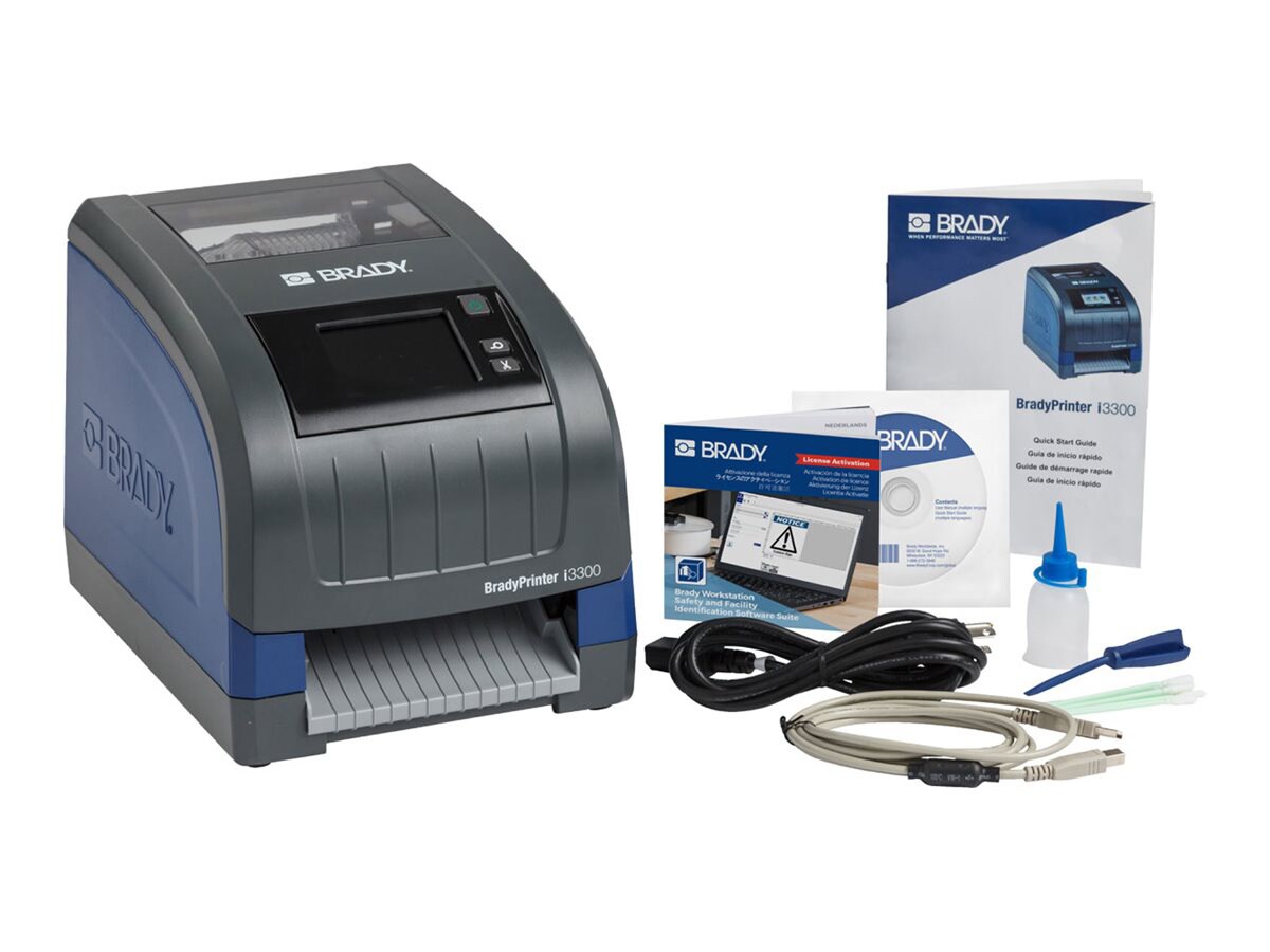 Brady BradyPrinter i3300 - label printer - B/W - thermal transfer - with Brady Workstation Safety and Facility ID