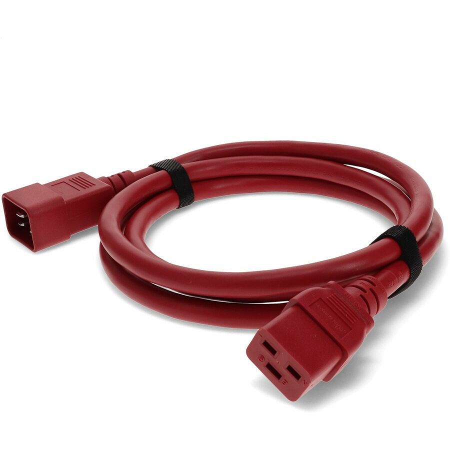 Proline 3ft C19 Female to C20 Male 12AWG 100-250V at 20A Red Power Cable