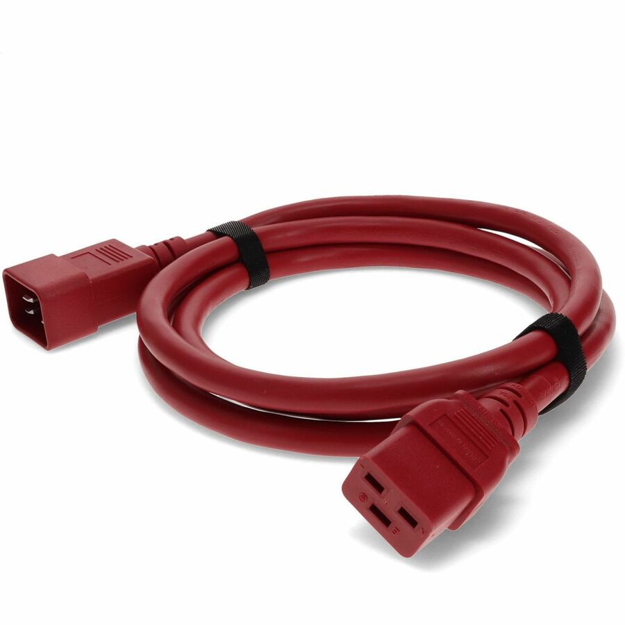 Proline 3ft C19 Female to C20 Male 12AWG 100-250V at 10A Red Power Cable