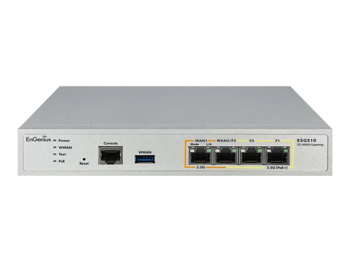 EnGenius Cloud Managed SD-WAN Security Gateway with Quad Core 1.6GHz and 4x2.5G Ports