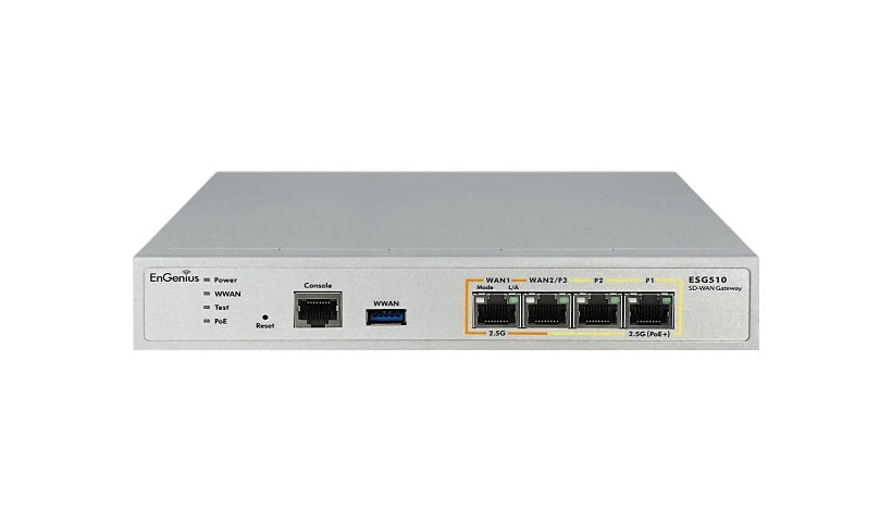 EnGenius Cloud Managed SD-WAN Security Gateway with Quad Core 1.6GHz and 4x2.5G Ports