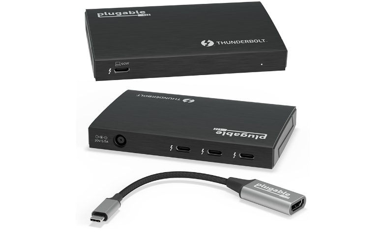 Plugable USB4 Hub, 5-in-1 Thunderbolt 4 Hub with 60W Charging