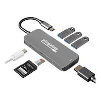 Plugable USB C Hub Multiport Adapter,7-in-1 Hub Compatible w/ MacBook Pro,Windows,Chromebook,Dell XPS,Thunderbolt 3