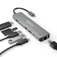Plugable 7-in-1 USB C Hub Multiport Adapter with Ethernet