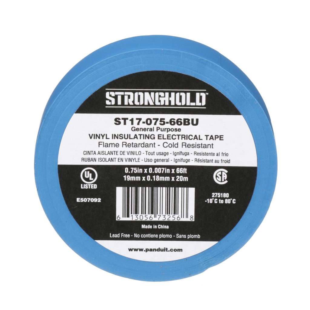 StrongHold™ ST17-075-66BU Electrical Tape, Blue, PVC, Gen Purpose, 0.75", 0