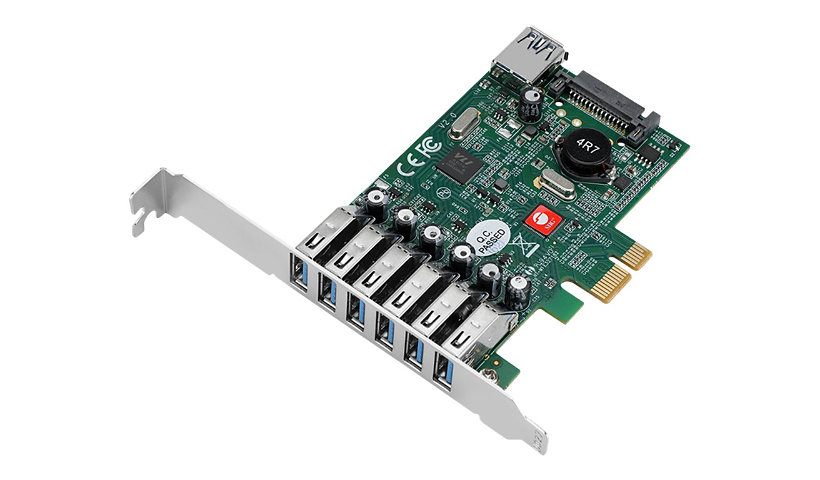 SIIG DP USB 3.0 7-Port PCIe i/e - USB adapter - PCIe 2.0 - USB 3.0 x 7