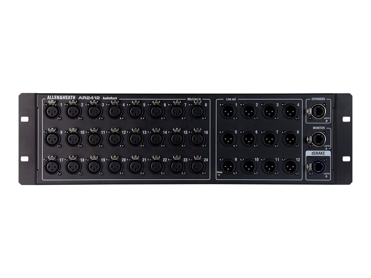 Allen & Heath AR2412 48kHz 24x12 Audio Rack for Qu,Avantis and SQ Mixers - Black