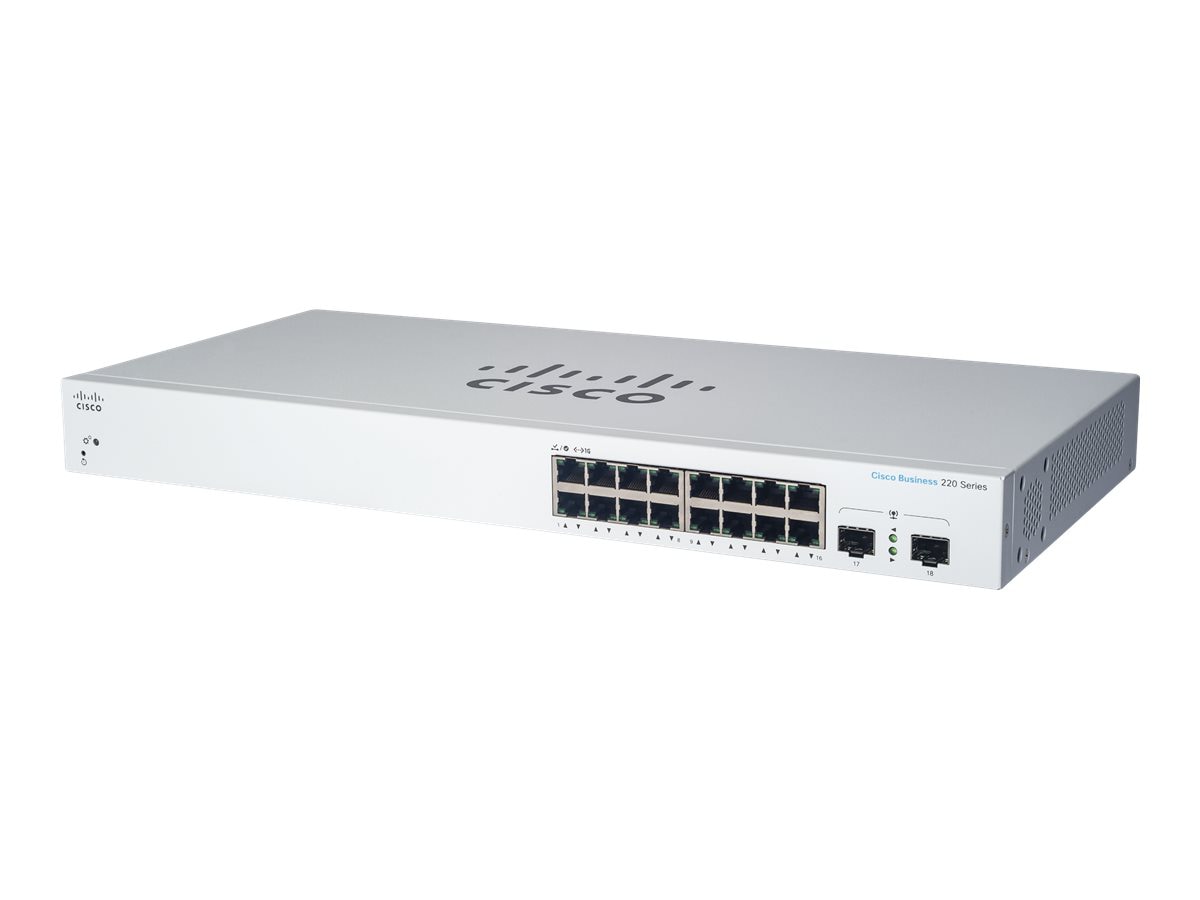 Cisco Business 220 Series CBS220-16P-2G - switch - 18 ports - smart - rack-mountable