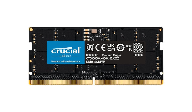 Crucial - DDR5 - module - 16 Go - SO DIMM 262 broches - 4800 MHz / PC5-38400 - mémoire sans tampon