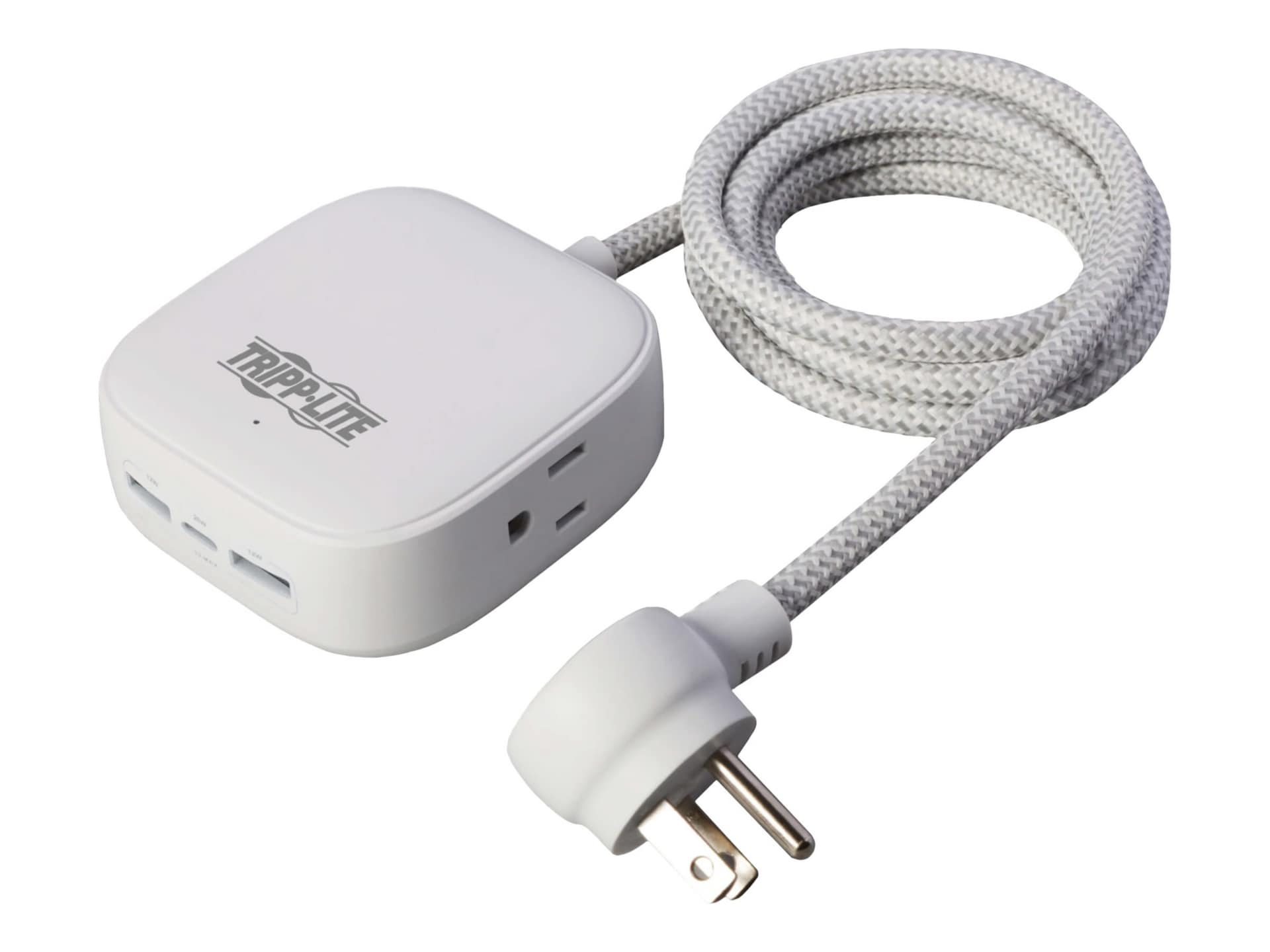 Tripp Lite Safe-IT Power Strip 2-Outlet 32W 5-15R 2 USB-A, USB C Charging