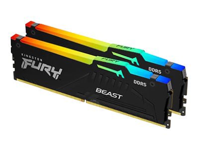 Kingston FURY Beast RGB - DDR5 - kit - 64 GB: 2 x 32 GB - DIMM 288-pin -  5600 MHz / PC5-44800 - unbuffered - KF556C40BBAK2-64 - Computer Memory 