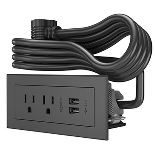 Legrand 10' 15A Power Strip - Black