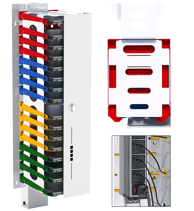 PowerGistics Core 16 USB Mobile Cart for Chromebooks and Tablets