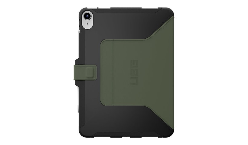 UAG Rugged Case for iPad 10.9 (10th Gen, 2022) - Scout Folio Black/Olive - screen cover for tablet