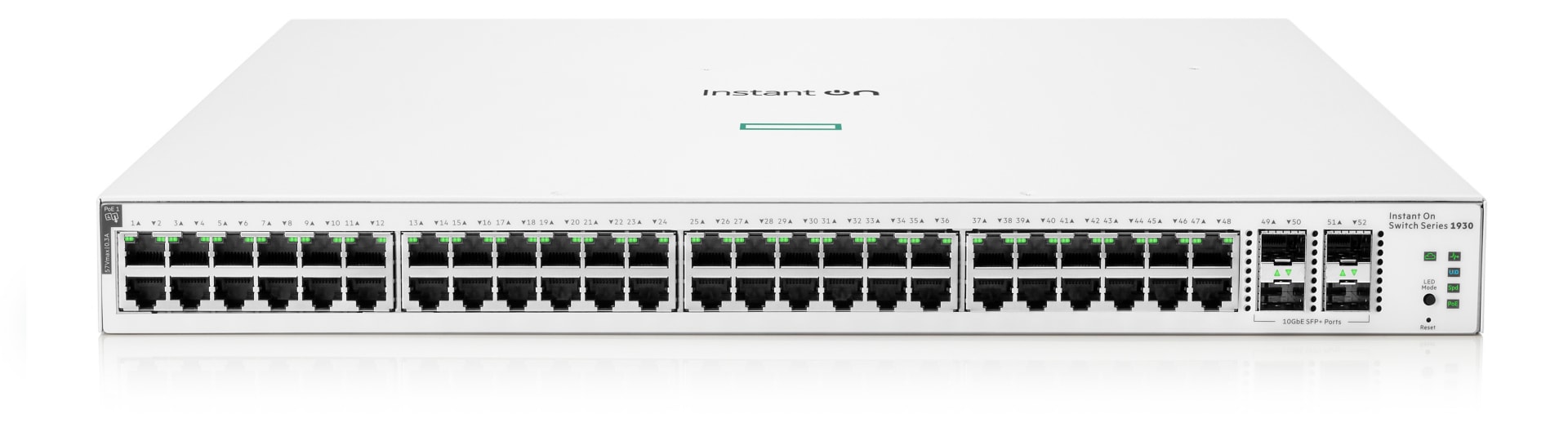 HPE Networking Instant On 1930 48G Class4 PoE 4SFP/SFP+ 370W Switch - switch - 52 ports - managed - rack-mountable