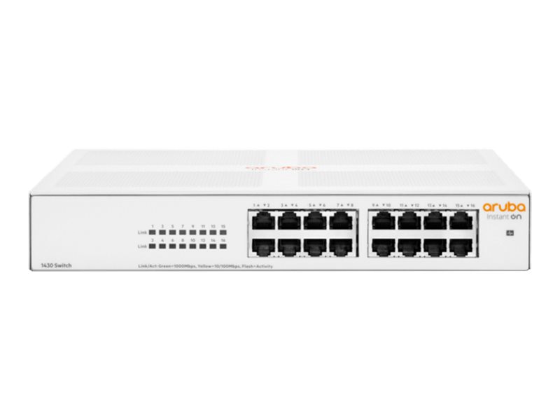 HPE Aruba Instant On 1430 16G Class4 PoE 124W Switch - commutateur - 16 ports - non géré - Montable sur rack