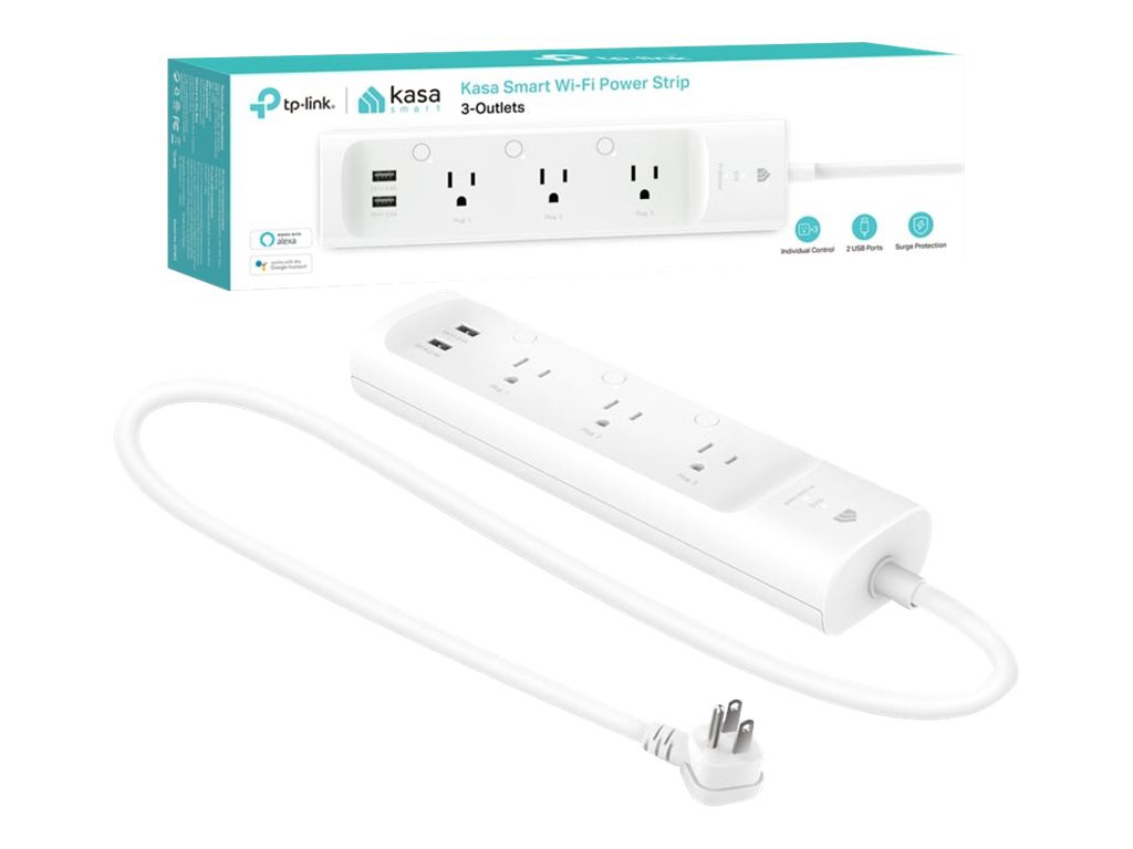 Kasa Smart Wi-Fi Power Strip, 3-Outlets