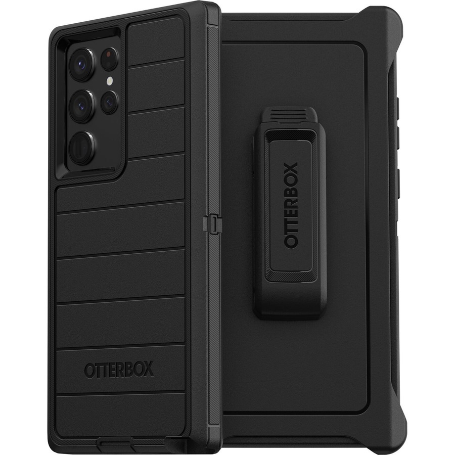 OtterBox Defender Series Pro Rugged Carrying Case (Holster) Samsung Galaxy S22 Ultra Smartphone - Black