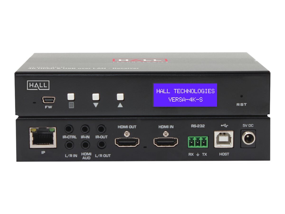 Hall Research VERSA-4K-S Sender - video/audio/infrared/serial extender - RS-232, HDMI