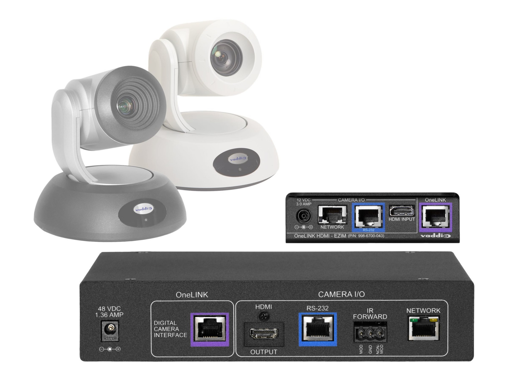 Vaddio Polycom Codec Kit for OneLINK HDMI to RoboSHOT HDMI Cameras - Black